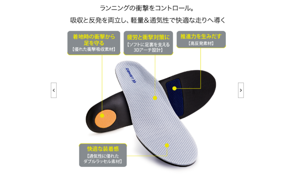 ランニングにおすすめの偏平足用インソール4: ザムスト「Footcraft Cushioned for RUN(インソール)」